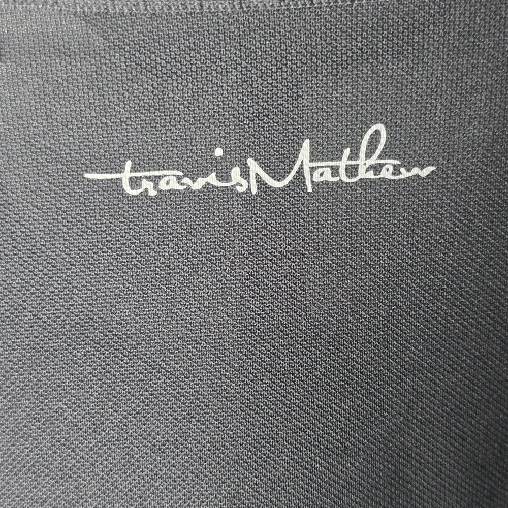 TravisMathew Polo Shirt Men XL Charcoal Grey GSK Logo Performance Golf - Picture 6 of 15